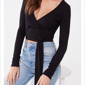 Black Wrap Shirt